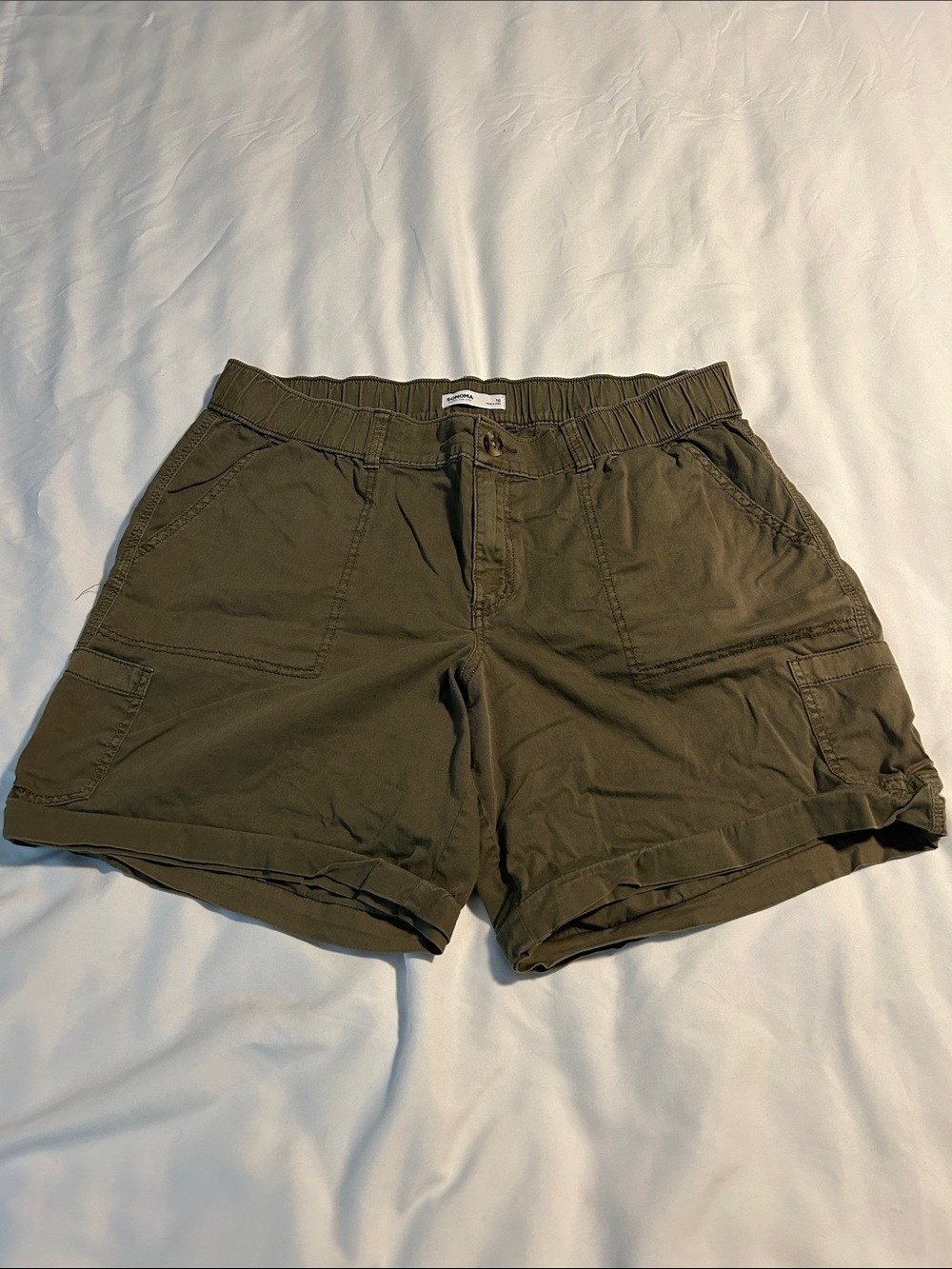 Women's Olive Cargo Shorts